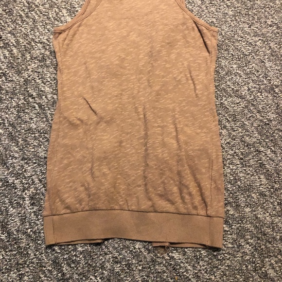 Decree Blend Long Cardigan Sleeveless With Pockets Tan Size Medium - Picture 4 of 12